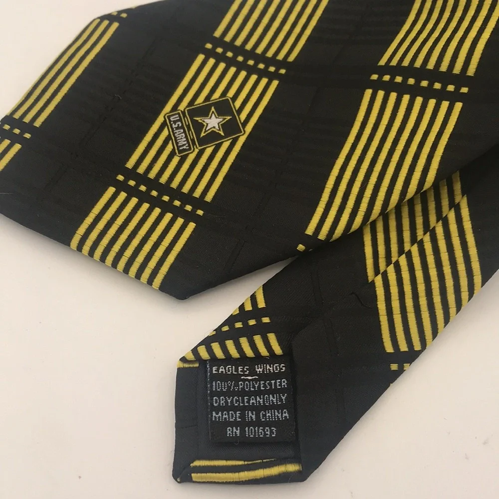 Eagles‎ Wings U.S. ARMY Mens Necktie Black Gold